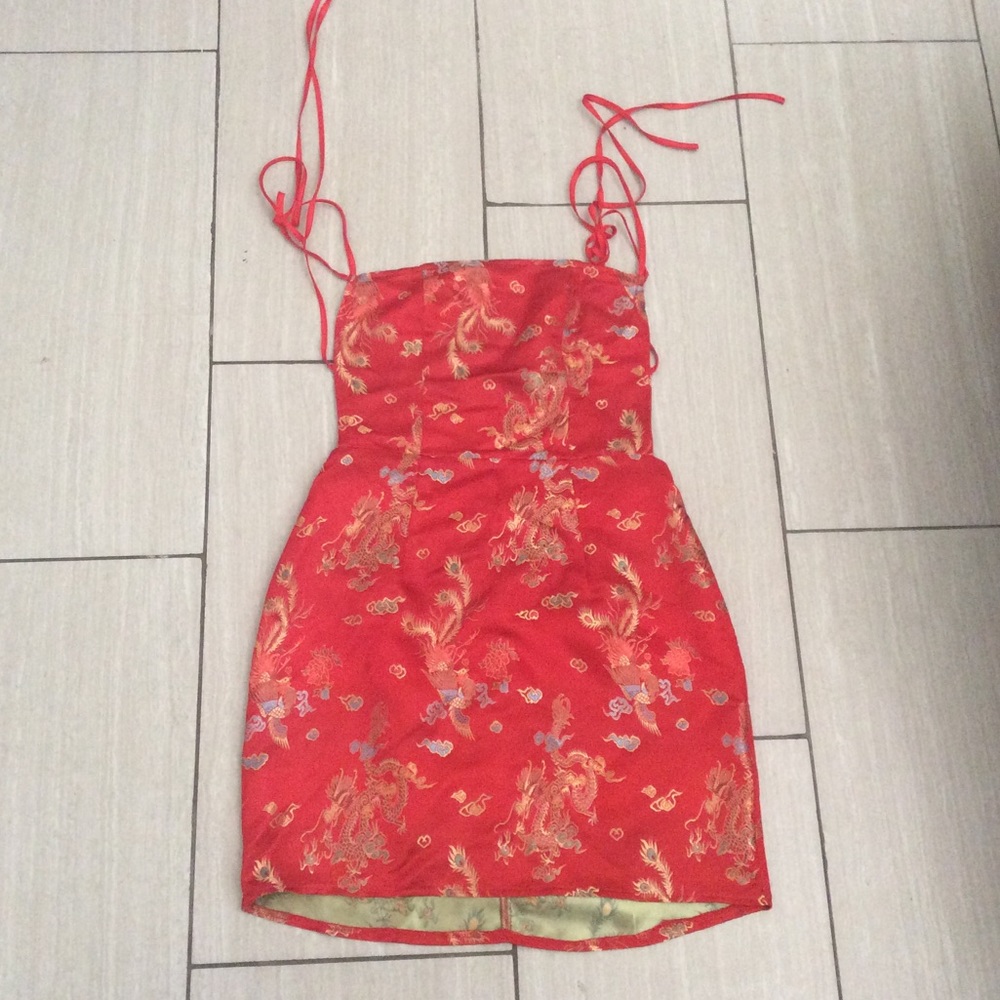 Red dragon dress Shein